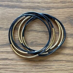 Elegant Black and Gold Bangle Set